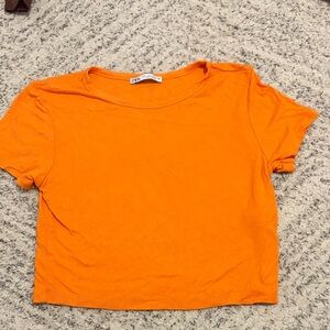 Zara short sleeve orange soft top
